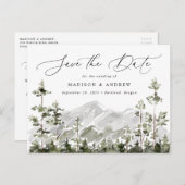 Rustieke Mountain Evergreen Forest Save the Date Aankondigingskaart (Voorkant / Achterkant)