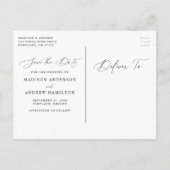 Rustieke Mountain Evergreen Forest Save the Date Aankondigingskaart (Achterkant)