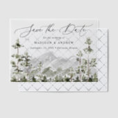 Rustieke Mountain Evergreen Forest Save the Date Vellum Uitnodigingen (Offset (Uitnodiging))