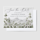 Rustieke Mountain Evergreen Forest Save the Date Vellum Uitnodigingen (Offset)