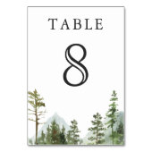 Rustieke Mountain Forest Bomen Bruiloft Kaart (Achterkant)