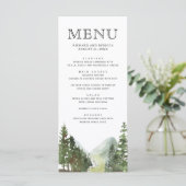 Rustieke Mountain Forest Bomen Bruiloft Menu (Staand voorkant)