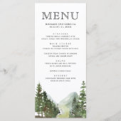 Rustieke Mountain Forest Bomen Bruiloft Menu (Voorkant)