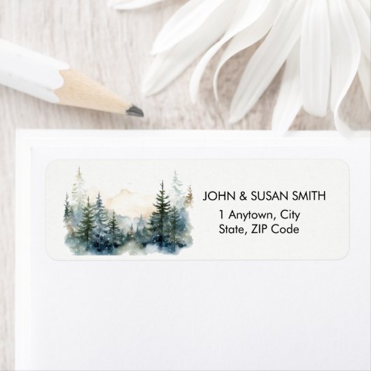 Rustieke Mountain Forest retour adreslabels Etiket (Insitu)