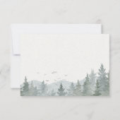 Rustieke Mountain Green Pine Tree Wedding Horizont RSVP Kaartje (Achterkant)