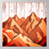 Rustieke Mountain-kunstwerken in organische houten Poster (Voorkant)