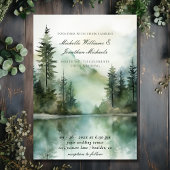 Rustieke Mountain Lake Forest Alles in een bruilof Kaart