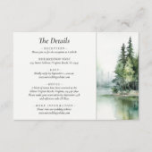 Rustieke Mountain Lake Forest bruiloft details Informatiekaartje (Voorkant)