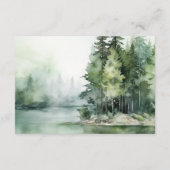 Rustieke Mountain Lake Forest bruiloft details Informatiekaartje (Achterkant)