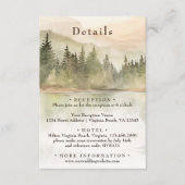 Rustieke Mountain Lake Forest bruiloft details Informatiekaartje (Voorkant)