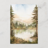 Rustieke Mountain Lake Forest bruiloft details Informatiekaartje (Achterkant)