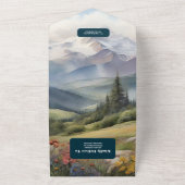 Rustieke Mountain Meadow Bruiloft All In One Uitnodiging (Buitenkant)