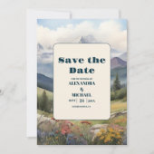 Rustieke Mountain Meadow Bruiloft Save The Date (Voorkant)