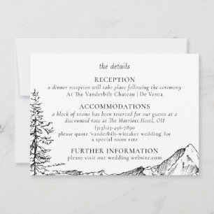 Rustieke Mountain Outdoor Bruiloft Details Kaart