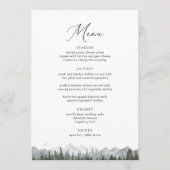 Rustieke Mountain Pine Tree 5 x 7 Bruiloft Menu (Voorkant)