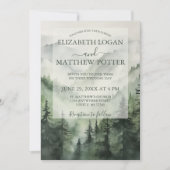 Rustieke Mountain Pine Tree Bos Bruiloft Kaart (Voorkant)