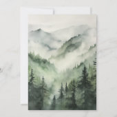Rustieke Mountain Pine Tree Bos Bruiloft Kaart (Achterkant)