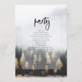 Rustieke Mountain Pine Trees Fall huwelijksceremon Programmakaart (Achterkant)