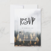 Rustieke Mountain Pine Trees Herfst Forest Design RSVP Kaartje (Voorkant)