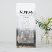 Rustieke Mountain Pine Trees Herfst Forest Dinner Menu (Staand voorkant)