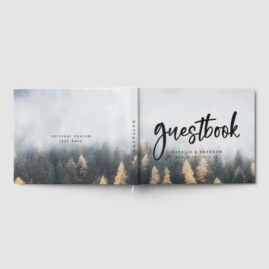 Rustieke Mountain Pine Trees Herfst Forest Wedding Gastenboek (Volledig)
