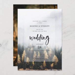 Rustieke Mountain Pine Trees Herfst Forest Wedding Kaart