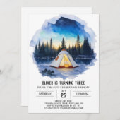 Rustieke Mountain Retreat Verjaardag uitnodiging (Voorkant / Achterkant)