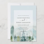 Rustieke Mountain Sage Pine Tree Wedding Kaart (Voorkant)