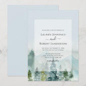 Rustieke Mountain Sage Pine Tree Wedding Kaart (Voorkant / Achterkant)