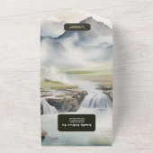 Rustieke Mountain Waterfall Boho Bruiloft All In One Uitnodiging (Buitenkant)