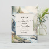 Rustieke Mountain Waterfall Boho Vrijgezellenfeest Kaart (Staand voorkant)