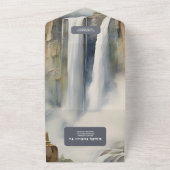 Rustieke Mountain Waterfall Bruiloft All In One Uitnodiging (Buitenkant)