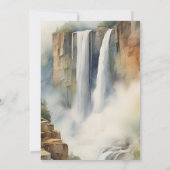 Rustieke Mountain Waterfall Bruiloft Save The Date (Achterkant)