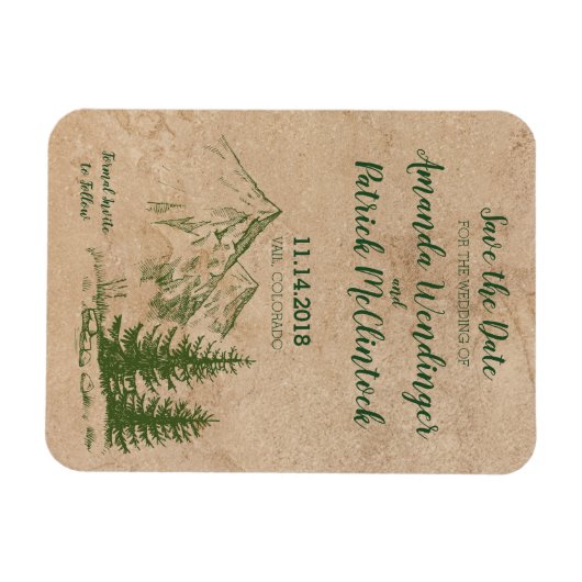 Rustieke Mountain Wedding Save the Date Magneten (Horizontaal)