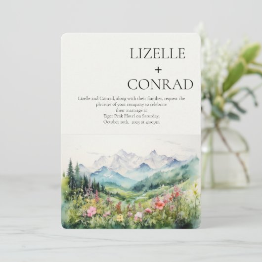 Rustieke Mountain Wildflower | Boho Kaart (Staand voorkant)