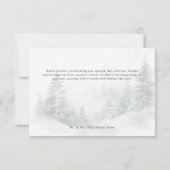 Rustieke Mountain Winter Scene Waterverf bruiloft Bedankkaart (Achterkant)