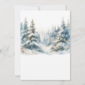 Rustieke Mountain Winter Scene Waterverf bruiloft Kaart (Achterkant)