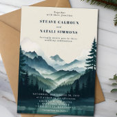 Rustieke Mountain Wood Pine Tree Wedding Kaart