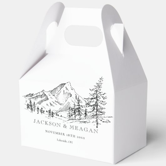 Rustieke Mountain Woodland bruiloft gunst box Bedankdoosjes (Voorkant)