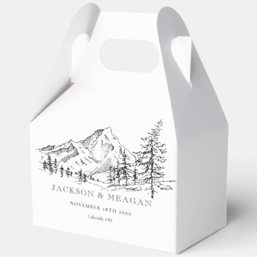 Rustieke Mountain Woodland bruiloft gunst box Bedankdoosjes (Achterkant)