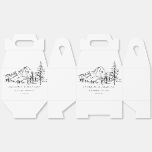 Rustieke Mountain Woodland bruiloft gunst box Bedankdoosjes (Ongevouwen)