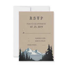 Rustieke Mountain Woodland Forest bruiloft RSVP
