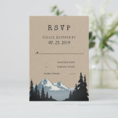 Rustieke Mountain Woodland Forest bruiloft RSVP Kaartje (Staand voorkant)