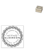 Rustieke Mr & Mrs Hand getrokken krans retouradres Rubberstempel (Gestempeld)