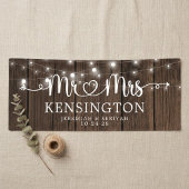 Rustieke Mr Mrs Hart Script Letters Houten Trouwfe Spandoek
