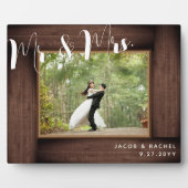 Rustieke Mr. & Mrs. Modern Wedding Photo Lijst Fotoplaat (Voorkant)