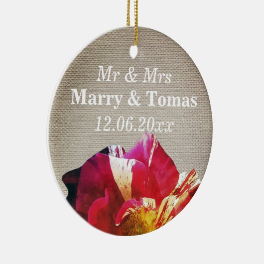 Rustieke Mr & Mrs Save the date Ornament (Rechts)