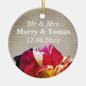 Rustieke Mr & Mrs Save the date Ornament (Voorkant)