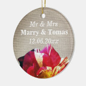 Rustieke Mr & Mrs Save the date Ornament (Links)