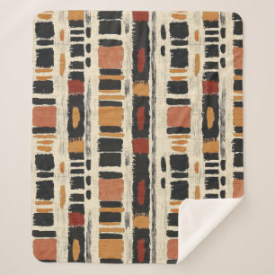 Rustieke Mudcloth Geometrisch Patroon (1) Sherpa Deken